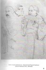Barbu Lăutarul cântând la nai (desen de Carol Popp de Szathmary)